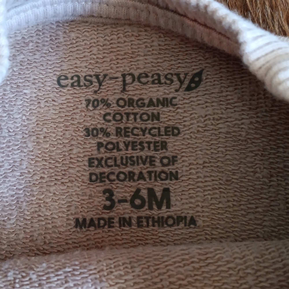 Easy Peasy Cousin crew organic cotton sweatshirt tan - Picture 4 of 5